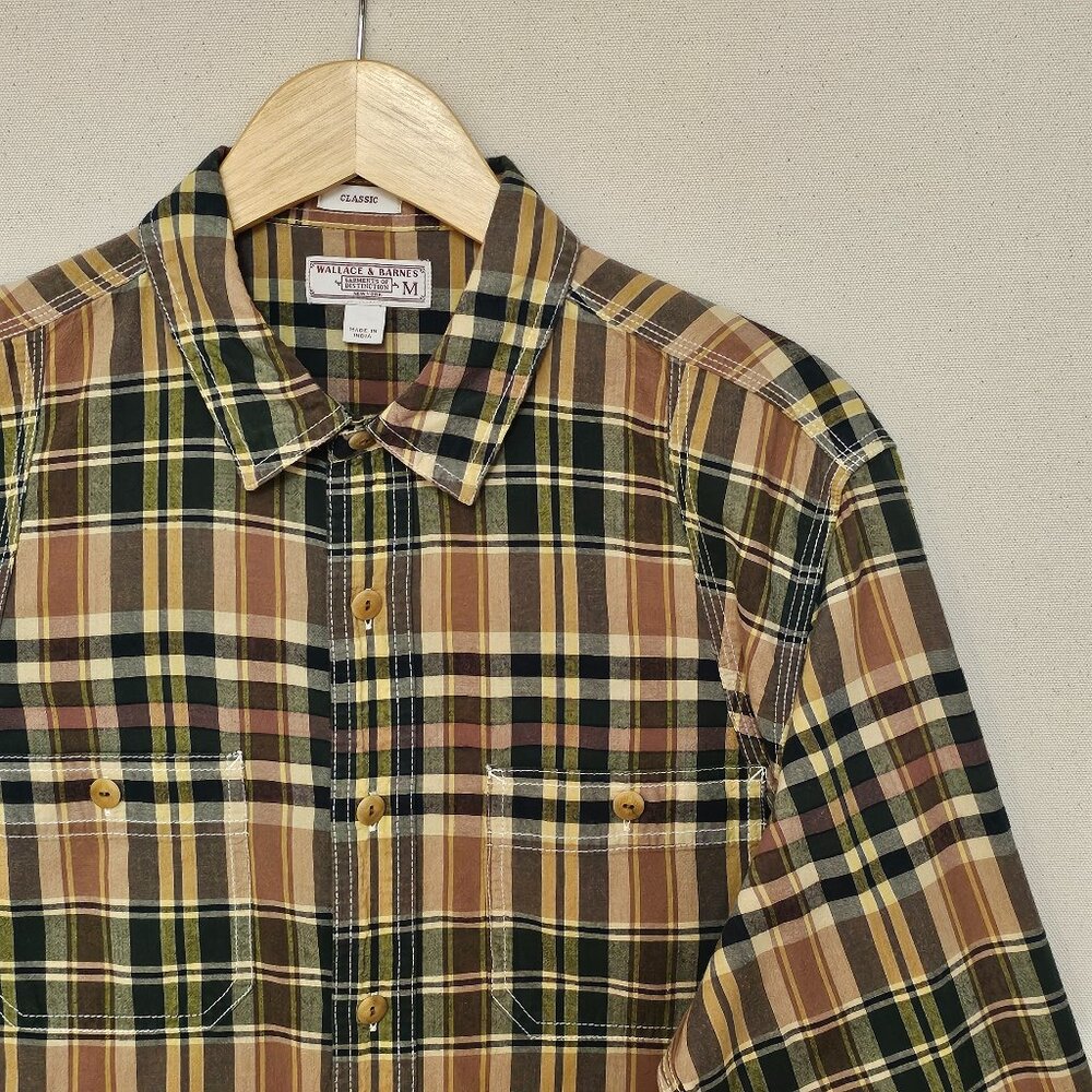 J.Crew Wallace & Barnes Navel Plaid Workshirt Classic M